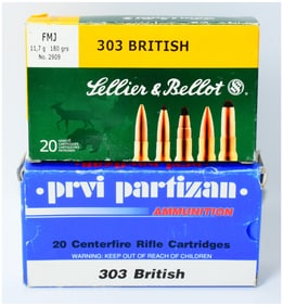 30 Rounds of .303 British Ammunition by Sellier & Bellot and Prvi Partizan