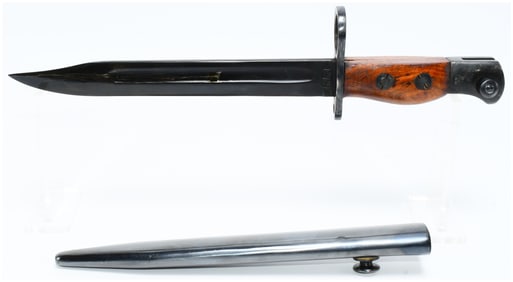 British No.5 Mk1 'Jungle Carbine' Bayonet with Scabbard, Rifle Factory Ishapore (R.F.I.)