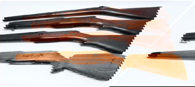 A Group of Four Assorted Rifle Stocks, including Military and Sporterized Wood Examples, and one