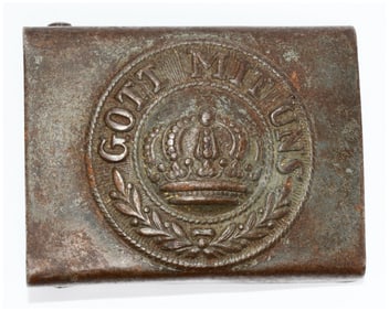 Imperial German WWI Prussian Enlisted Man's 'Gott Mit Uns' Steel Belt Buckle