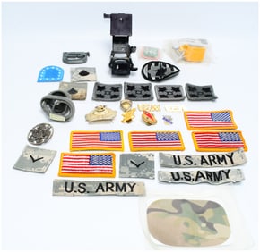 A Collection of Modern U.S. Military and Veterans' Insignia, Patches, Pins, and Equipment