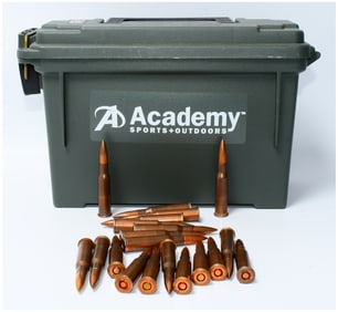 140 Rounds of 7.62x54R Ammunition in Academy Sports+Outdoors Can