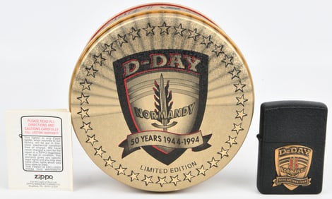 Zippo D-Day Normandy 50th Anniversary 1944-1994 Limited Edition Lighter with Commemorative Tin