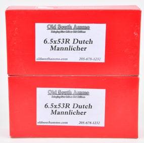 Two Boxes of Old South Ammo 6.5x53R Dutch Mannlicher Ammunition, 40 Rounds