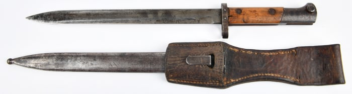 Czechoslovakian Mauser 98 Bayonet with ?SZ Markings and Scabbard