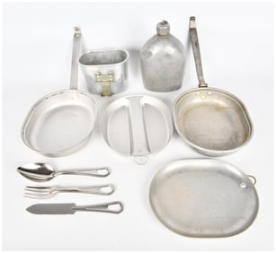 A Collection of U.S. Military Mess Gear and Canteen Set, WWI to Vietnam Era