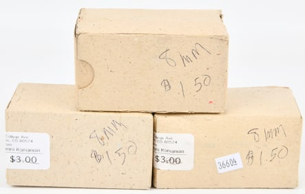 Three Boxes of JAX 8mm Romanian Ammo Surplus