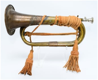 WWII Imperial Japanese Army Brass Bugle with Cordage