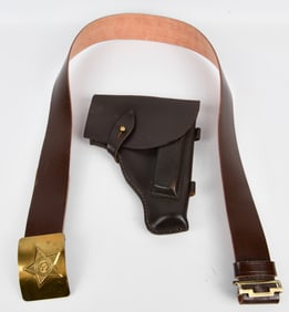 A Soviet-Era Makarov Pistol Leather Holster and Uniform Belt