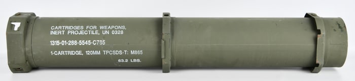 U.S. Military M865 TPCSDS-T 120mm Cartridge Storage Case, Empty