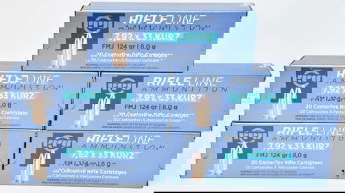 PPU 7,92X33 KURZ FMJ Ammunition 124 gr, Five Boxes