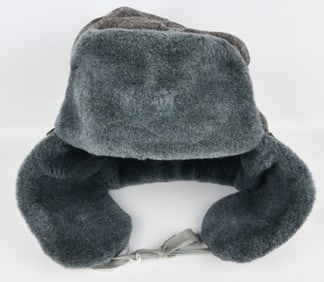 Soviet Military Ushanka Hat, Faux Fur, Size 62