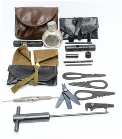 A Group of WWII / Cold War Era Mosin Nagant Cleaning Kit Components and Accessories, including a 6.5