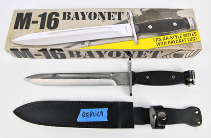 M16 Bayonet Knife Replica, China Made, with Sheath and Box