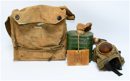 WWI US Army M1917 SBR Gas Mask Ensemble with Carrier Bag