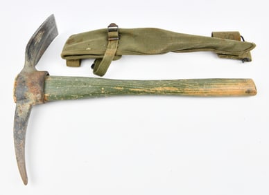 US Military M-1910 Pick Mattock with Carrier, Diamond Calk, 1944