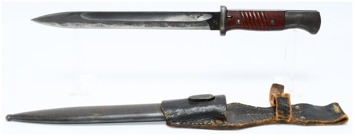 German WWII K98 Mauser Bayonet with Scabbard and Frog, Dated '44'