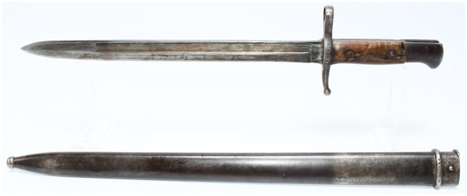 Italian Model 1891 Carcano Bayonet with Matching Scabbard, Serial Number DRS 3624