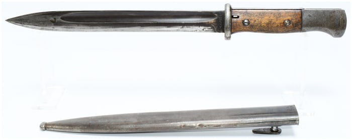 A German M1884/98 K98 Mauser Bayonet and Scabbard, Non-Matching