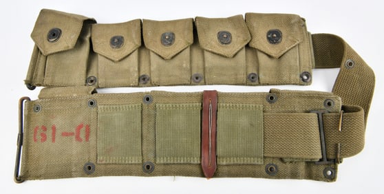 A WWII US Army M1923 M1 Garand Cartridge Belt