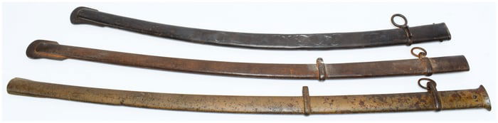 Three Military-Style Scabbards for 1796 Pattern Light Cavalry Sabers