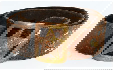 WW2 Red Army (RKKA) M35 Type 1935 Soviet USSR Leather Belt with Brass Buckle