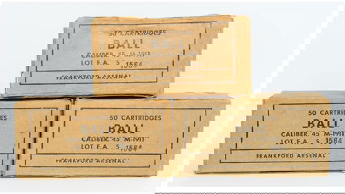 150 Rounds Frankford Arsenal .45 M1911 Ball Ammunition