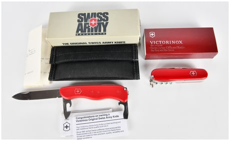 A Pair of Victorinox Swiss Army Multi-Tool Pocket Knives, including an 'Adventurer Swiss' model,