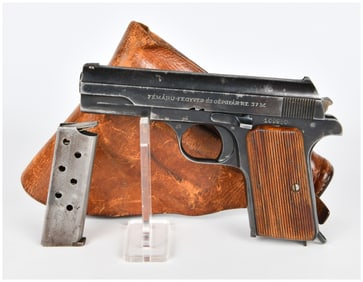 A WWII Hungarian Femaru Model 37 Semi-Automatic Pistol with Magazine and Holster