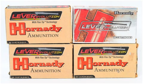 Hornady LEVERevolution 308 Marlin EXP 160 gr FTX® and 140 gr MONOFLEX™ Ammo 80 Rounds