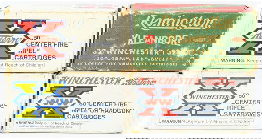 4 Vintage Boxes of Win Western and Rem 32-20 Win Ammo