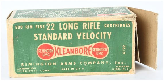 Vintage Rem Kleanbore 22 Long Rifle 500 Round Full Brick Ammo Carton