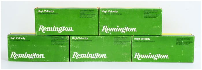 100 ROUNDS Rem High Velocity .222 Rem. Mag. 55 Grain Pointed Soft Point Ammo