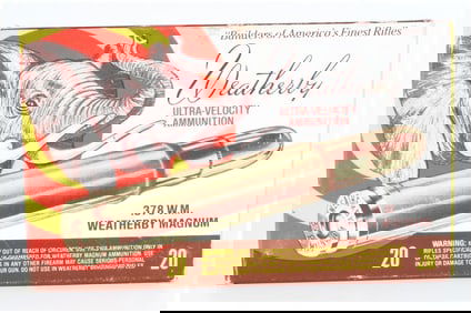 Vintage Wby .378 W.M. Mag Ammo Box with 20 New Empty Brass