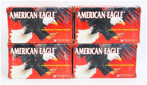 4 Boxes Federal American Eagle .338 Federal 185 Grain Soft Point Centerfire Rifle Ammo 80 Rounds