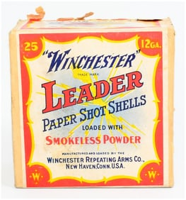Vintage Win Leader 12 GA. Paper Shot Shells 25 Rounds Ammo