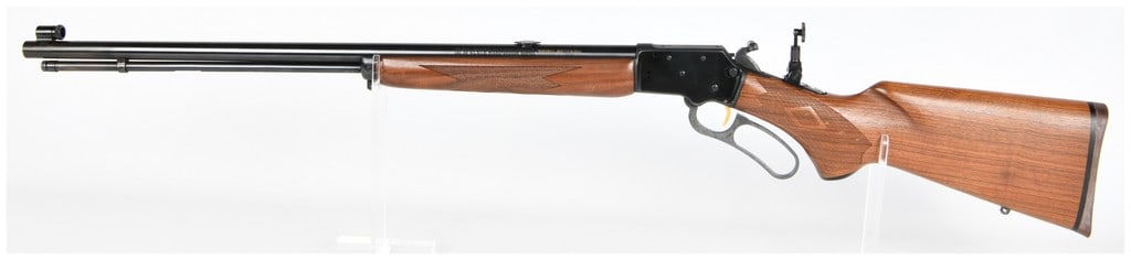 Marlin Firearms Co. Original Golden-39A Lever-Action Rifle .22 S.L. & L.R. with 24" Barrel: A Marlin Firearms Co. Original Golden-39A lever-action rifle, chambered for .22 S.L. & L.R. ammunition, featuring a 24" Micro-Groove barrel. The rifle exhibits a classic American style with a blued me