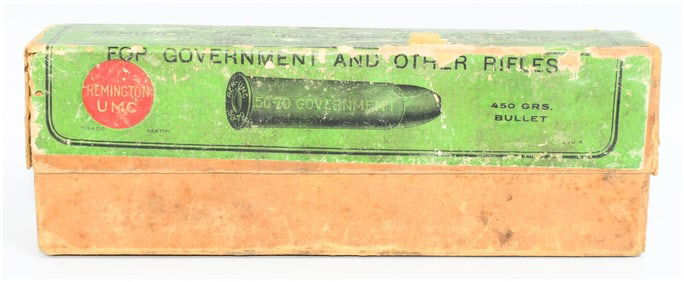 Vintage Rem UMC .50-70 Government Ammo Box 20 Rounds