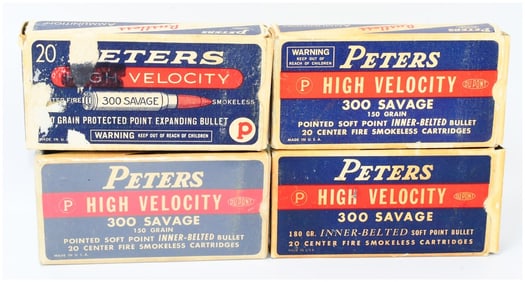 80 Rounds of Peters High Velocity .300 Savage Ammo