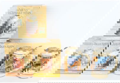 Collection of Five Budweiser® Endangered Species Series Lidded Steins