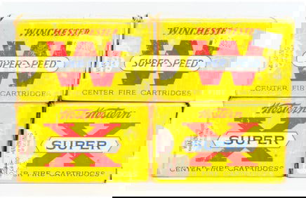 4 Boxes of Vintage Win Super-Speed and Western Super-X .222 Rem Ammo