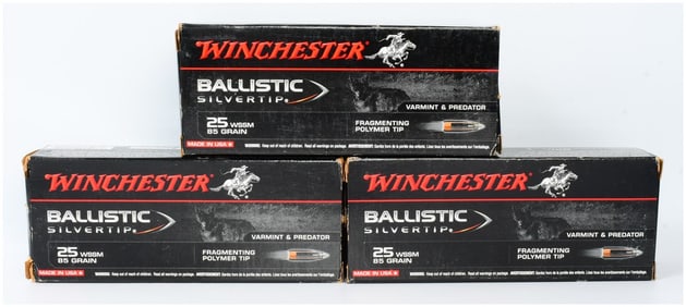 60 Rounds Win Ballistic Silvertip 25 WSSM 85 Grain Fragmenting Polymer Tip Ammo