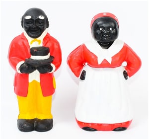 Pair of Cast Iron 'Aunt Jemima' and Companion Figural Coin Banks