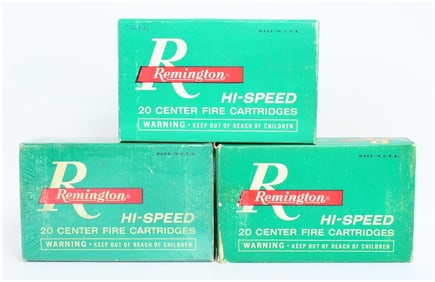 3 Vintage Rem Hi-Speed .270 WIN Rifle Ammo Boxes