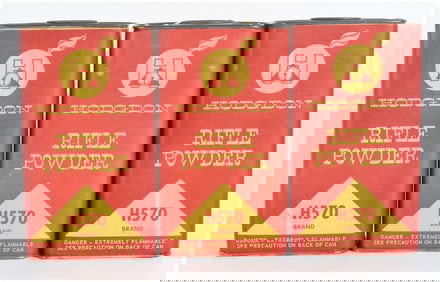 3 Bottles of Vintage Hodgdon H570 Brand Rifle Powder