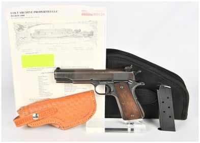 Pre-War Colt National Match .45 Automatic Pistol Government Model Made 1936 Serial C182153