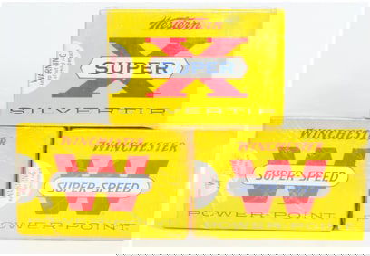 Vintage Win Western Ammo: Super X Silvertip and Super-Speed Power-Point 60 Rounds All Boxes