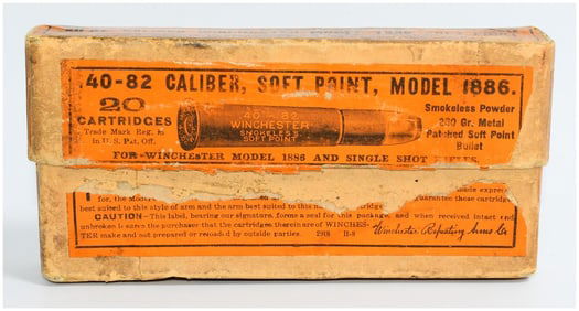 Win .40-82 Cal Soft Point Model 1886 Ammo Box with 20 Rounds