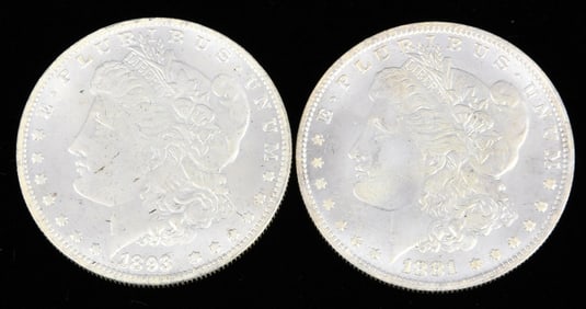Pair of U.S. Morgan Silver Dollars 1881 and 1893