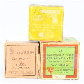 3 Collector Boxes of Vintage Ammo 73 Rounds Total